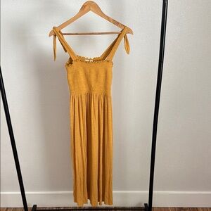 GAP Yellow Smocked Tie Front Sundress